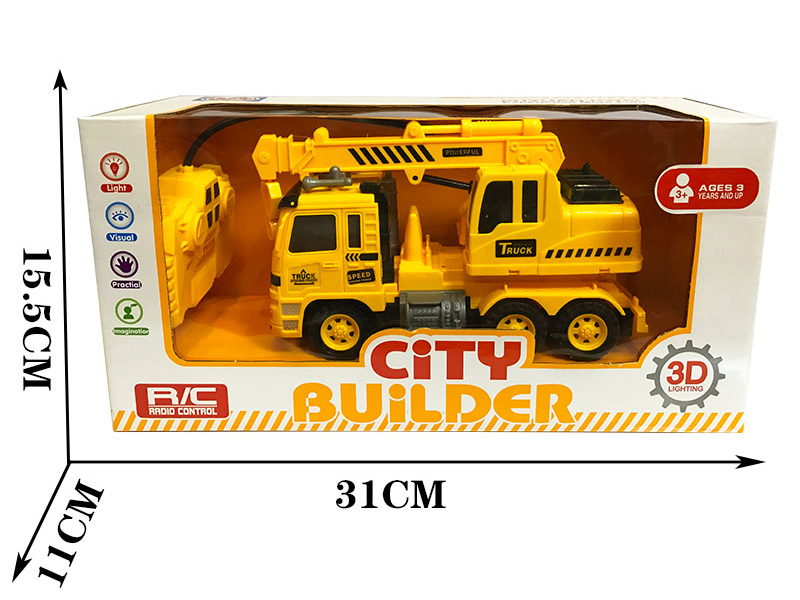 2-Channel Remote Control Engineering Crane With 3D Lights And Music