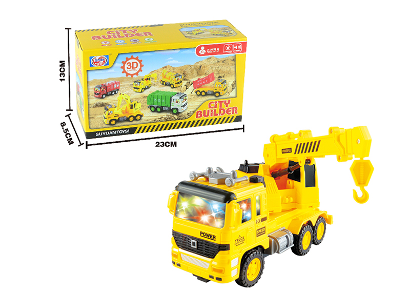 Friction Engineering Truck With 3D Lights And Music(Crane)