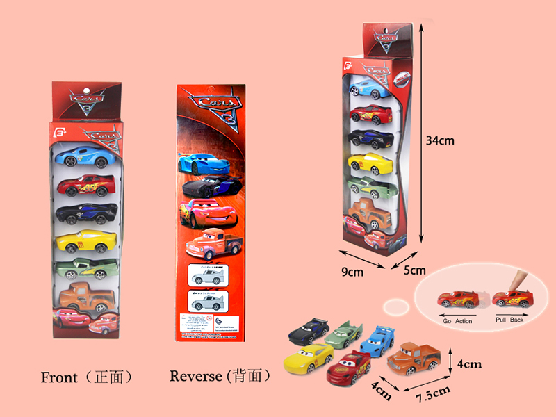 Cars 3 Pull Back Car 6pcs