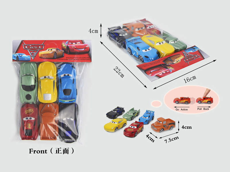 Cars 3 Pull Back Car 6pcs