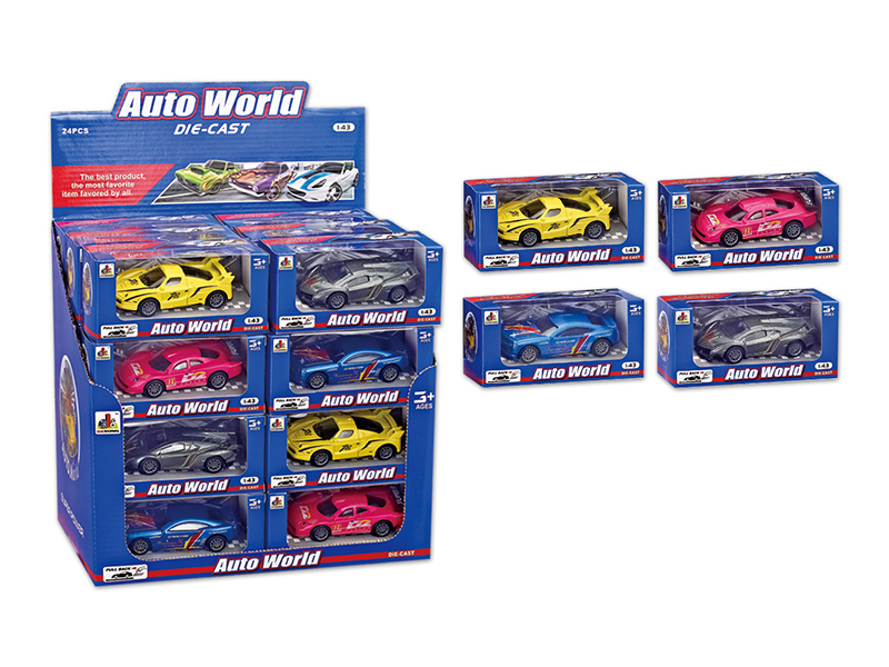 1:43 Pull Back Alloy Sports Cars 24pcs