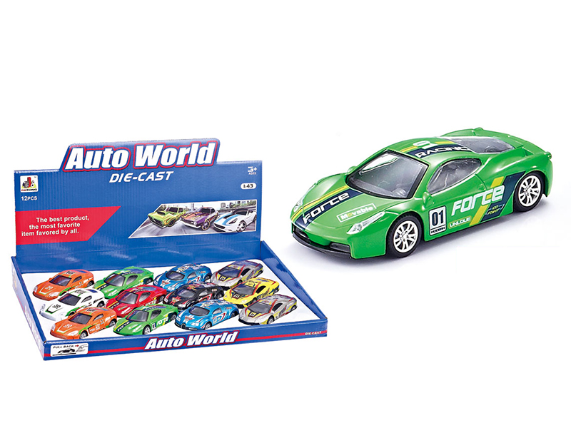 1:43 Pull Back Alloy Sports Cars 12pcs