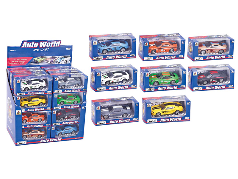 1:43 Pull Back Alloy Sports Cars 24pcs