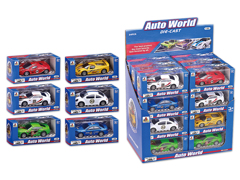 1:43 Pull Back Alloy Sports Cars 24pcs