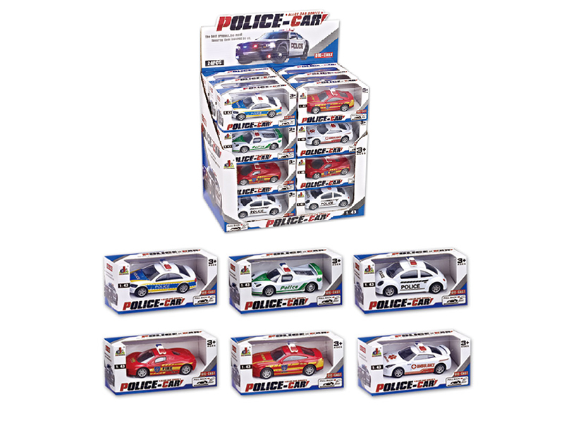 1:43 Pull Back Alloy Police Cars 24pcs