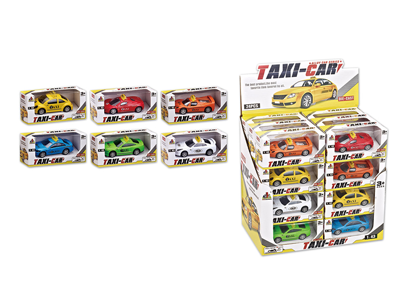 1:43 Pull Back Alloy Taxi Cars 24pcs
