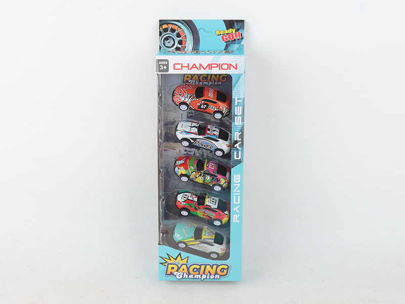 5pcs Pull Back Iron Cars