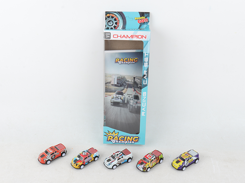 5pcs Pull Back Iron Cars