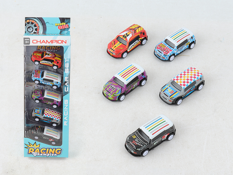 5pcs Pull Back Iron Cars