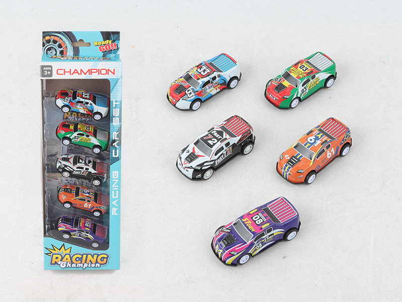 5pcs Pull Back Iron Cars