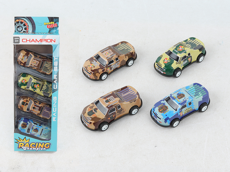 4pcs Pull Back Iron Cars