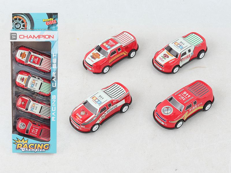 4pcs Pull Back Iron Cars