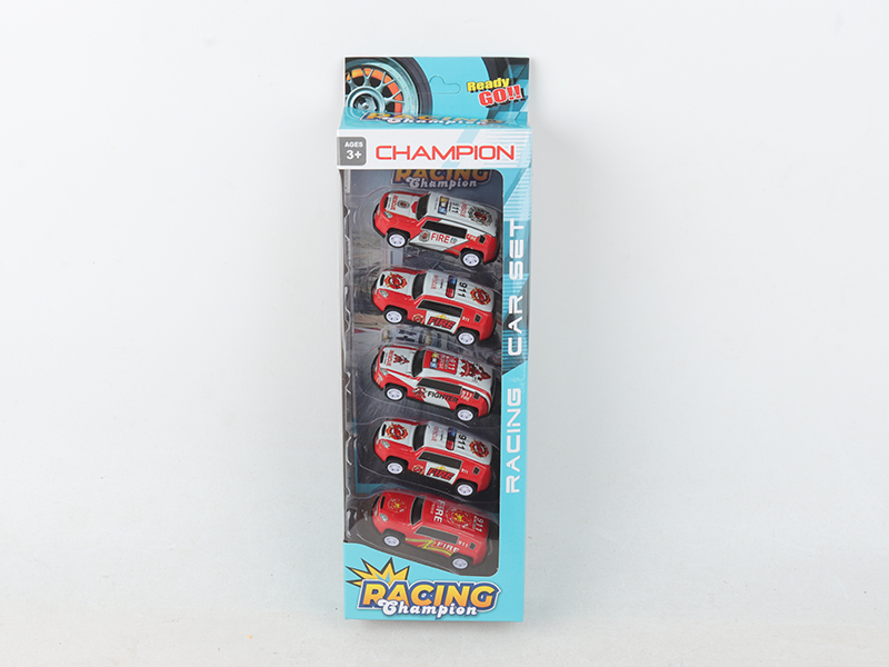 5pcs Pull Back Iron Cars