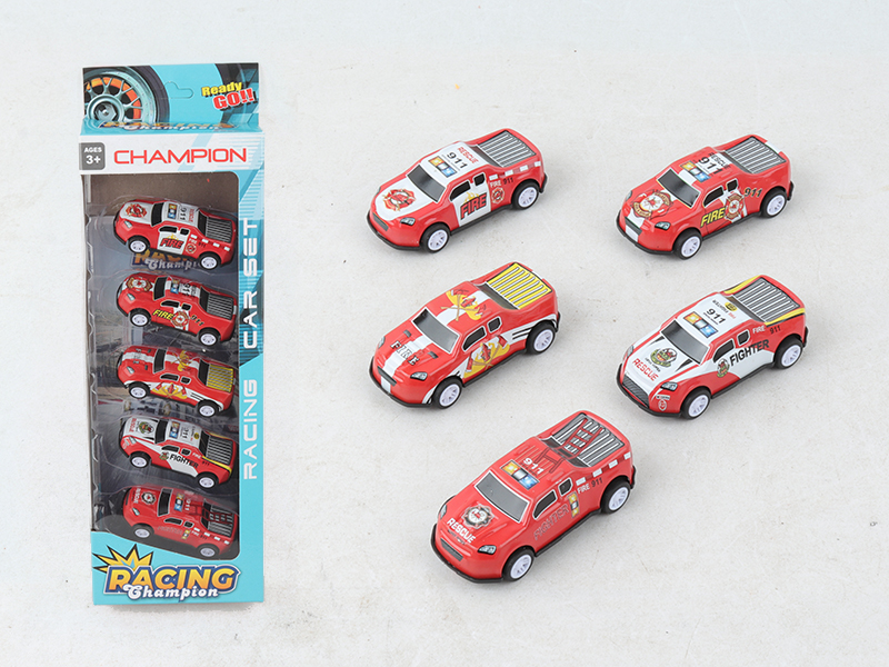 5pcs Pull Back Iron Cars