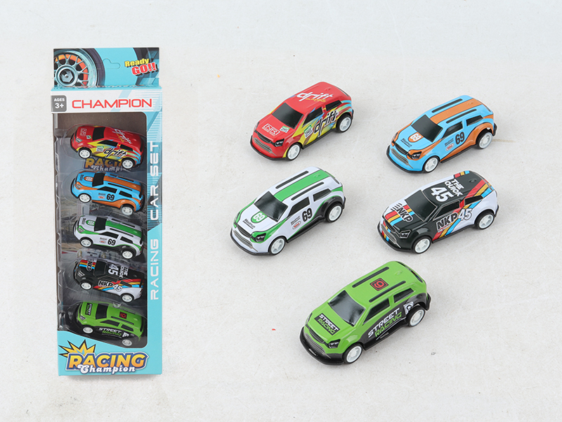 5pcs Pull Back Iron Cars