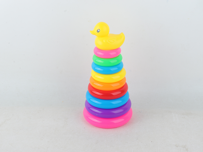 Large Size Nine-Layer Yellow Duck Stacking Rings Toys