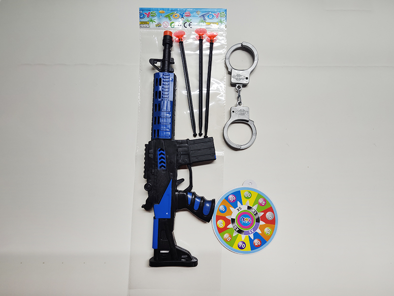 Spray-Painted Needle Gun With Target, Handcuffs
