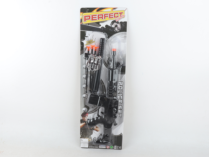 Solid Color Needle Gun With Police Badge, Baton