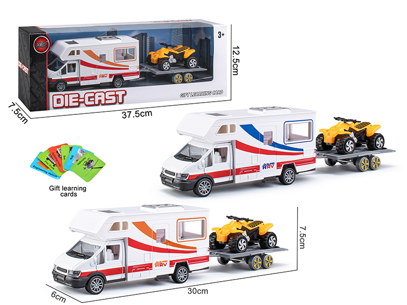 Pull Back Alloy Recreational Vehicle With Beach Motorcycle
