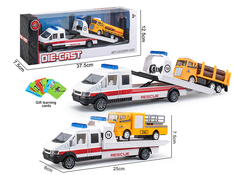 Pull Back Alloy Car With Engineering Truck
