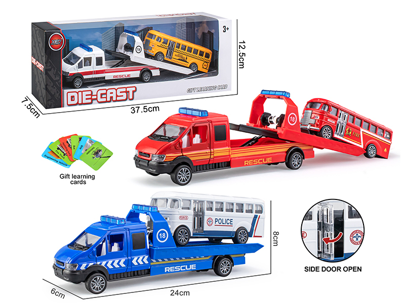 Pull Back Alloy Car + Bus