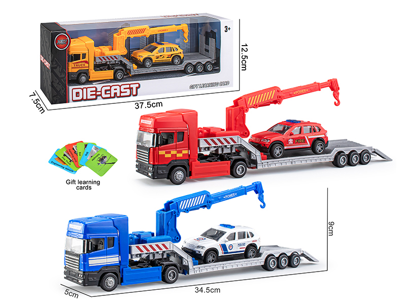 Slide Alloy Platform Trailer + Pull Back Cross-Country Car