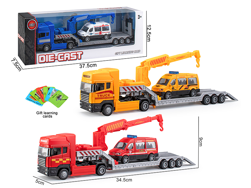 Slide Alloy Platform Trailer + Pull Back Minivan