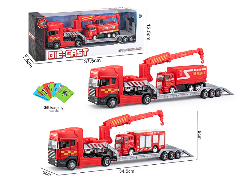 Slide Alloy Platform Trailer With Fire Engine