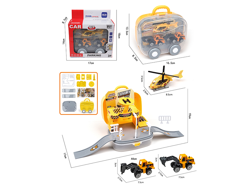 Storage Parking Lot(1 Helicopter + 2 Slide Engineering Truck)