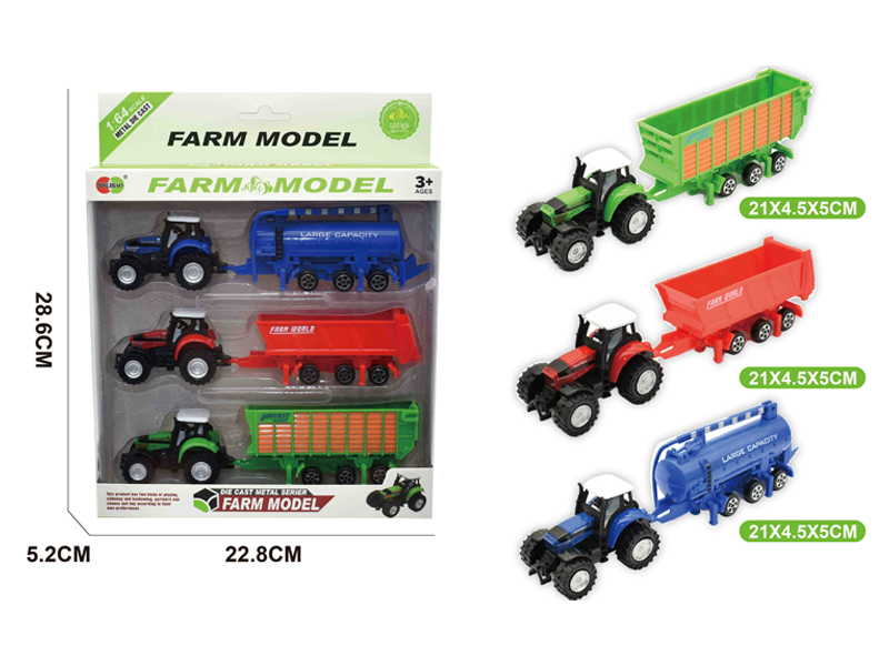 3PCS Alloy Slide Farmer Trailer