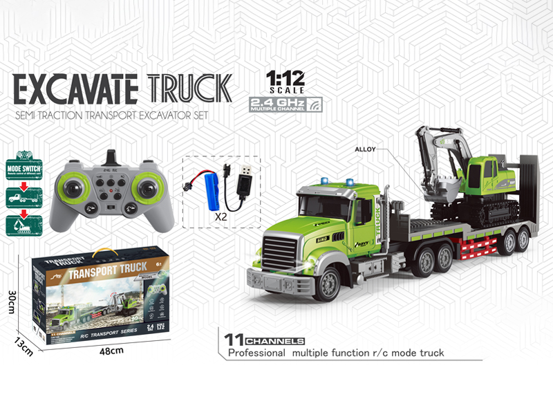 1:12 2.4G 11CH R/C Semi Transport Vehicle With Light And Music