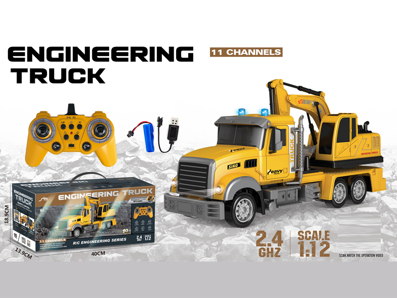 1:12 2.4G11CH R/C Excavation Engineering Vehicle With Light And Music