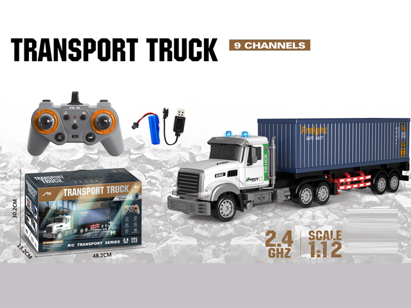 1:12 2.4G  9CH R/C Container Trailer With Light And Music