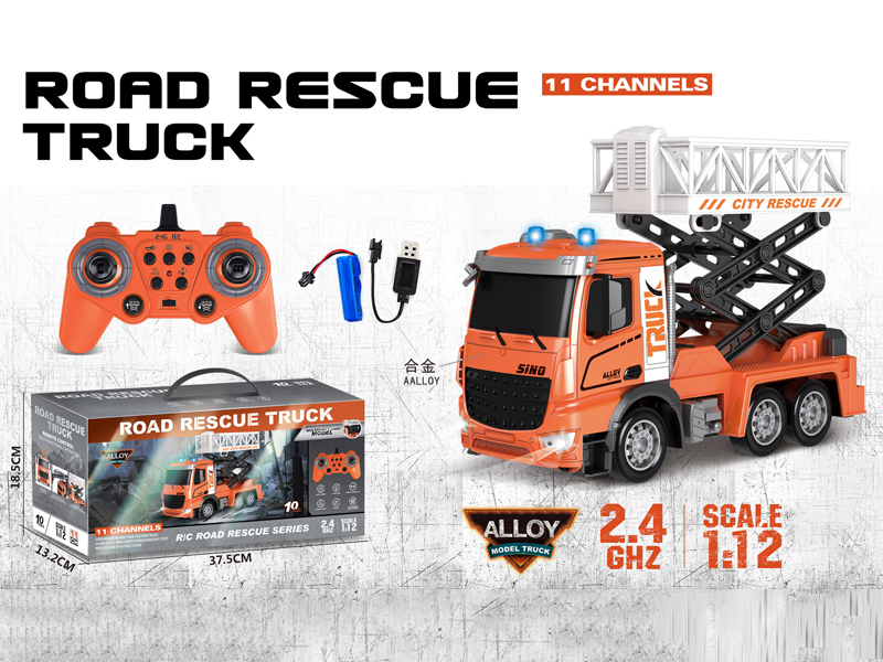 1:12 2.4G 11CH R/C Alloy Lifting Rescue Vehicle With Light And Music