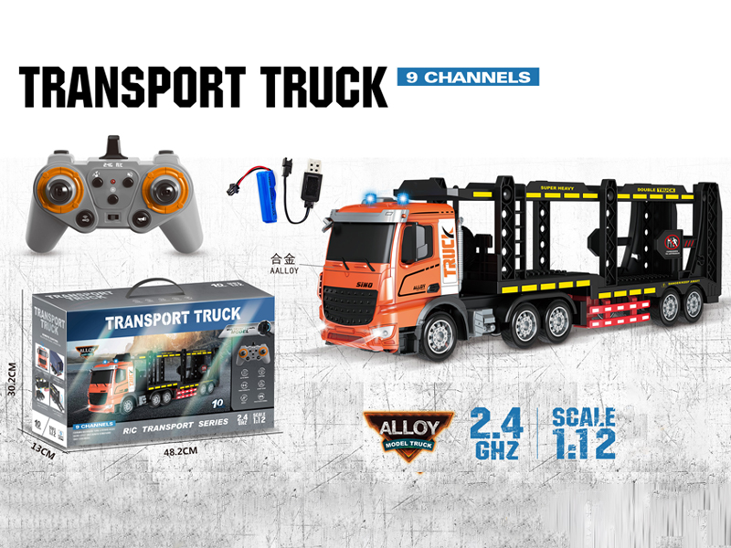 1:12 2.4G  9CH R/C Alloy Double-Layer Transport Trailer With Light And Music