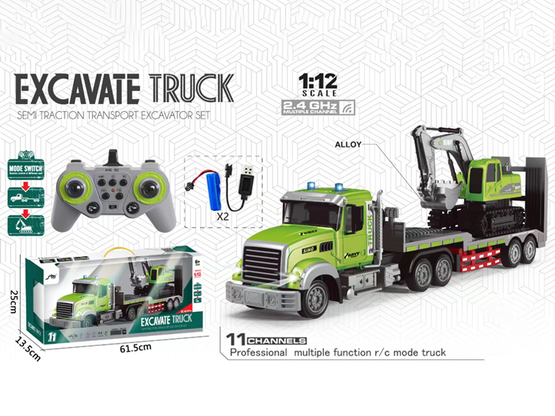 1:12 2.4G11CH R/C Semi Transport Vehicle With Light And Music