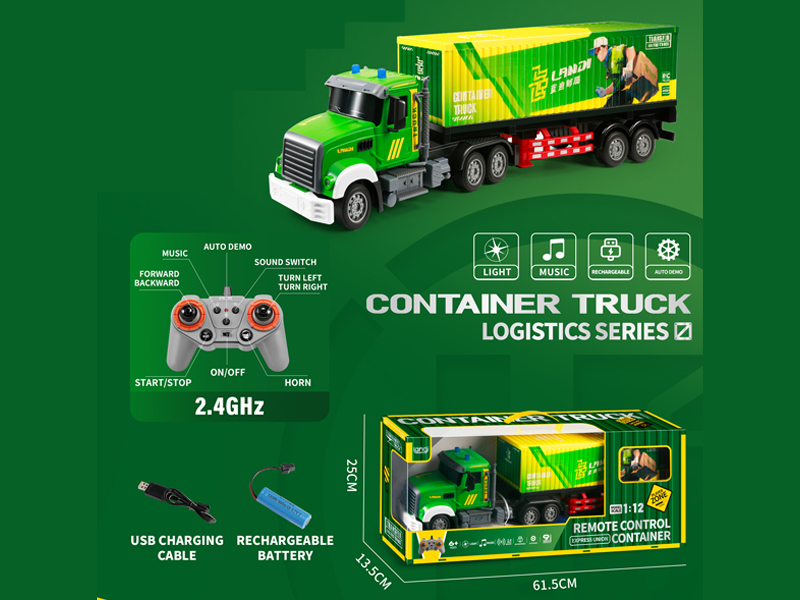 1:12 2.4G 9CH R/C Container Trailer With Light And Music