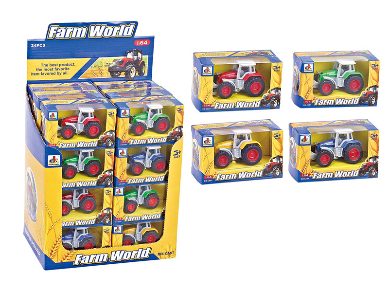 Slide Alloy Farm Tractor 24pcs