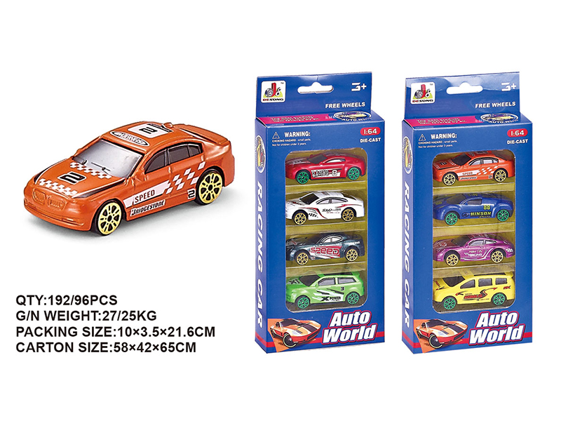 1:64 Slide Alloy Sports Cars 4pcs