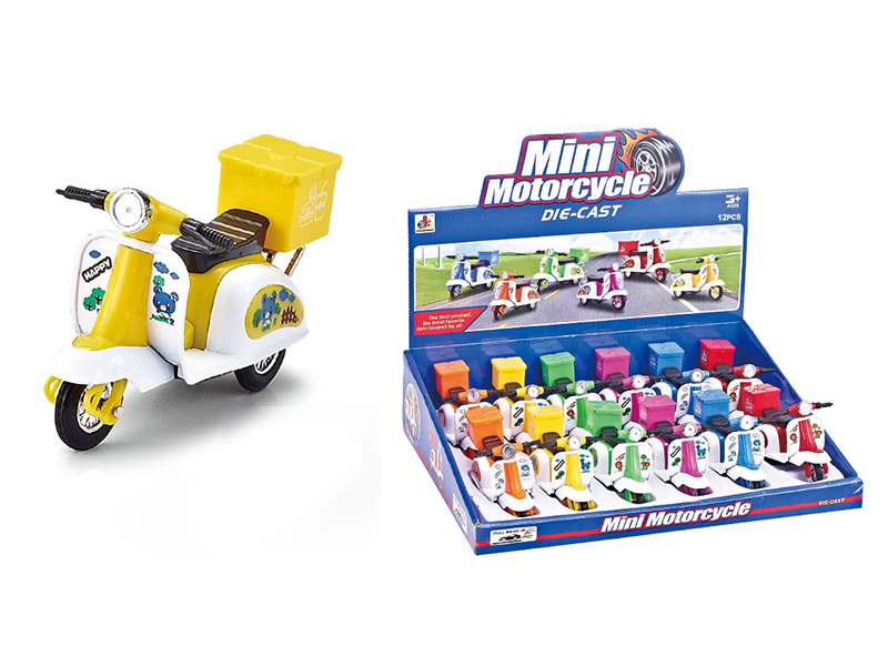 Pull Back Alloy Mini Motorcycle(With Motorcycle Trunk)12PCS