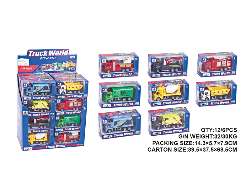 1:55 Pull Back Alloy Trailer 24pcs