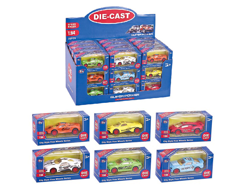 1:64 Pull Back Alloy Sports Cars 36pcs