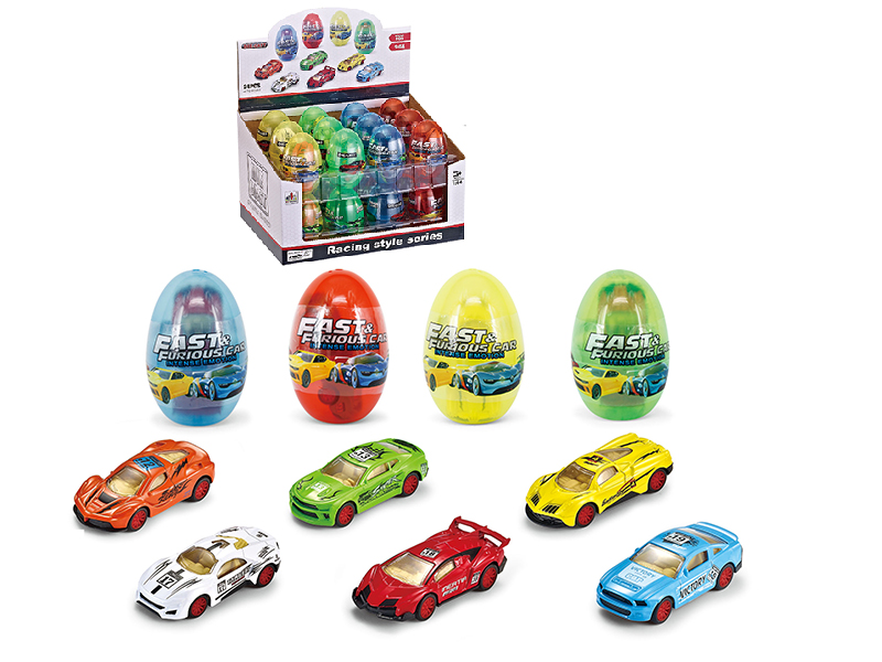 Pull Back Alloy Racing Car Egg Packing 24pcs
