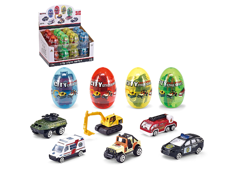 Slide Alloy Car Egg Packing 24pcs