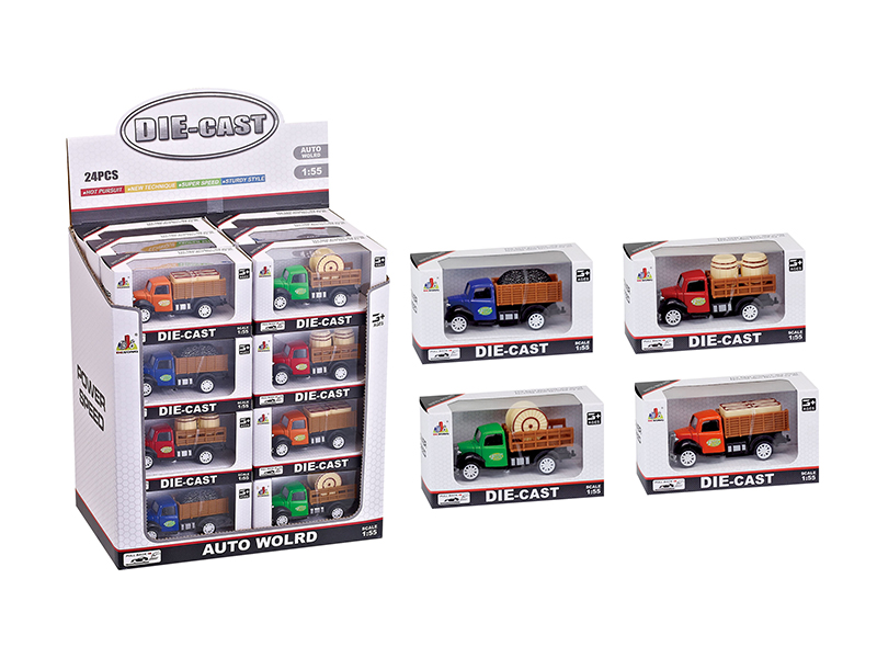 1:55 Pull Back Alloy Farm Car 24PCS