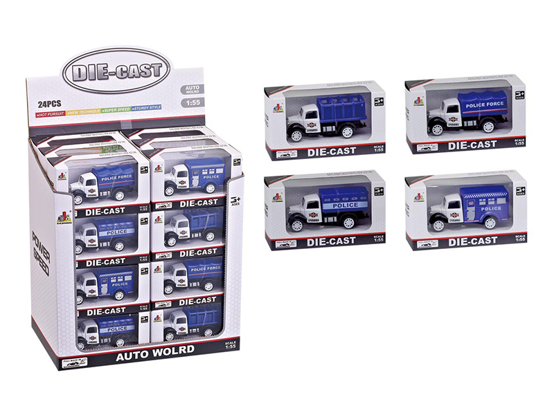 1:55 Pull Back Alloy Police Car 24PCS