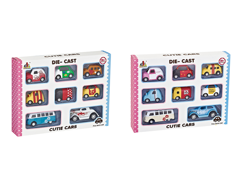 Pull Back Alloy Q Edition Cars 8PCS