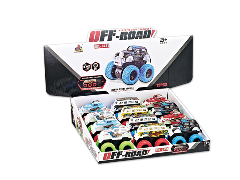 Alloy Double Inertia Big Wheel Classic Car 12pcs