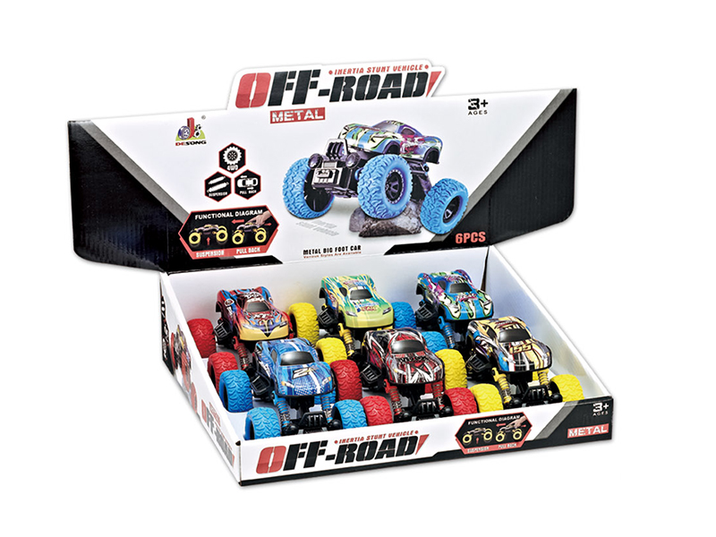 Double Pull-Back Shock Absorbent Alloy Monster Truck 6pcs