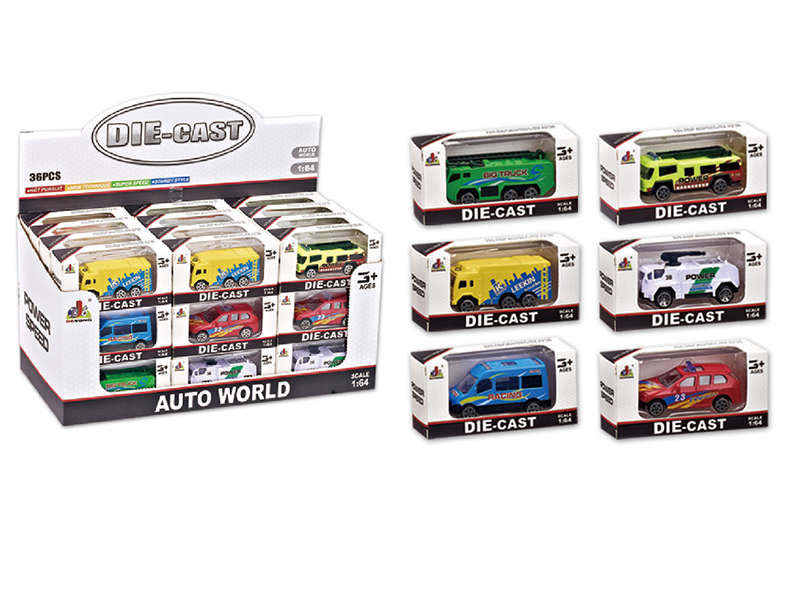 1:64 Alloy City Cars 36pcs